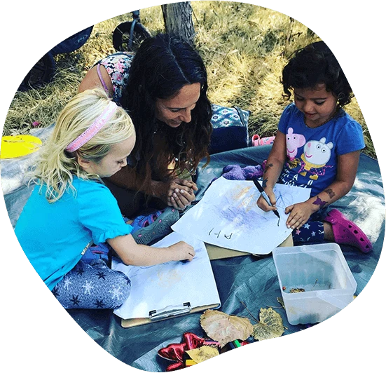 Nature Scouts Collective children learning through hands-on outdoor discovery, nature journaling, and child-led exploration.