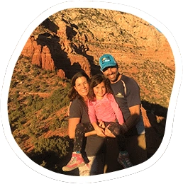 Nature Scouts Collective founder and teacher Erika Williams with her family outdoors.